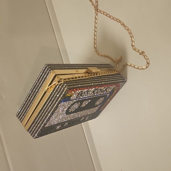 Insanely cool rhinestone covered box clutch “80s Rock” - Picture 9 of 11